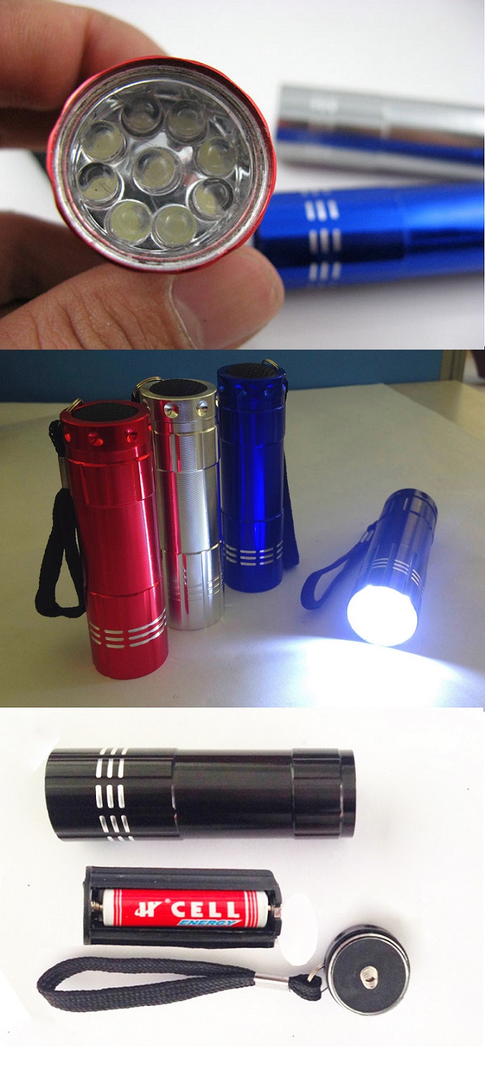 Mini Promotional 9LED Flashlight Gift Flashlight Portable Pocket Flashlight