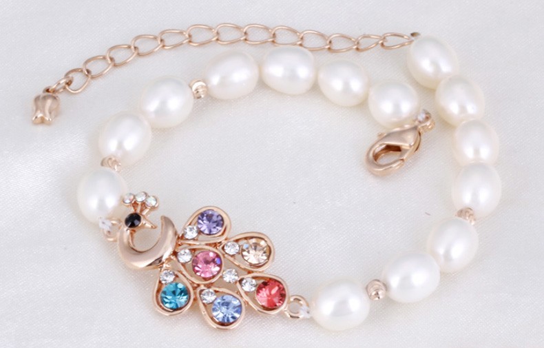 White Freshwater Pearl Bracelet AAA 6-7mm Rice Freshwater Pearl Bracelet Wholesale