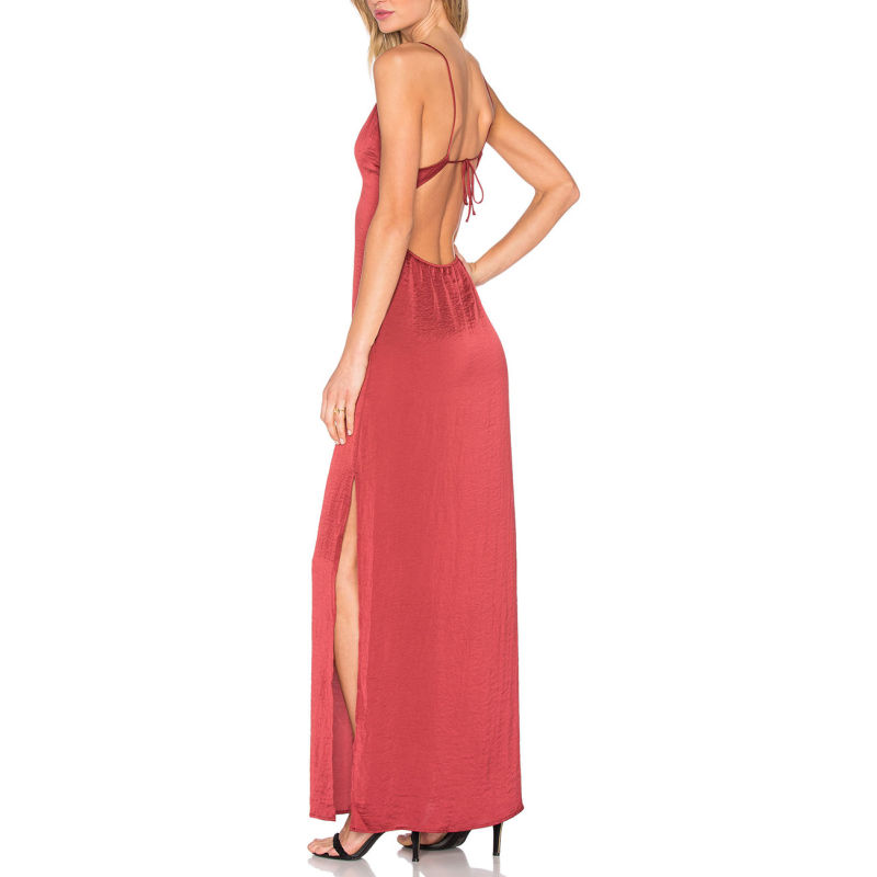 Sexy V-Neck Strap Slip Long Dress