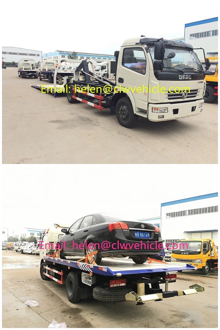 Dongfeng 4X2 3tons Flatbed Towing Truck, 4t Tow Truck for Sale