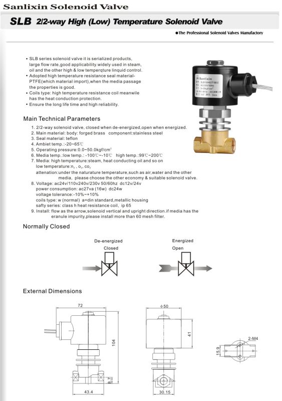 Solenoid Valve -- Low and High Temperature Solenoid Valve