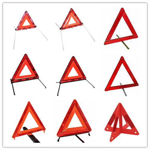 Roadway Safety Red White Plastic Emergency Warning Triangle Stand