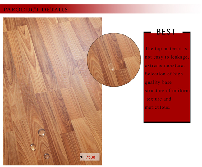 Maple Timber Teak Parquet Walnut U-Grooved Waterproof Laminated Wood Flooring