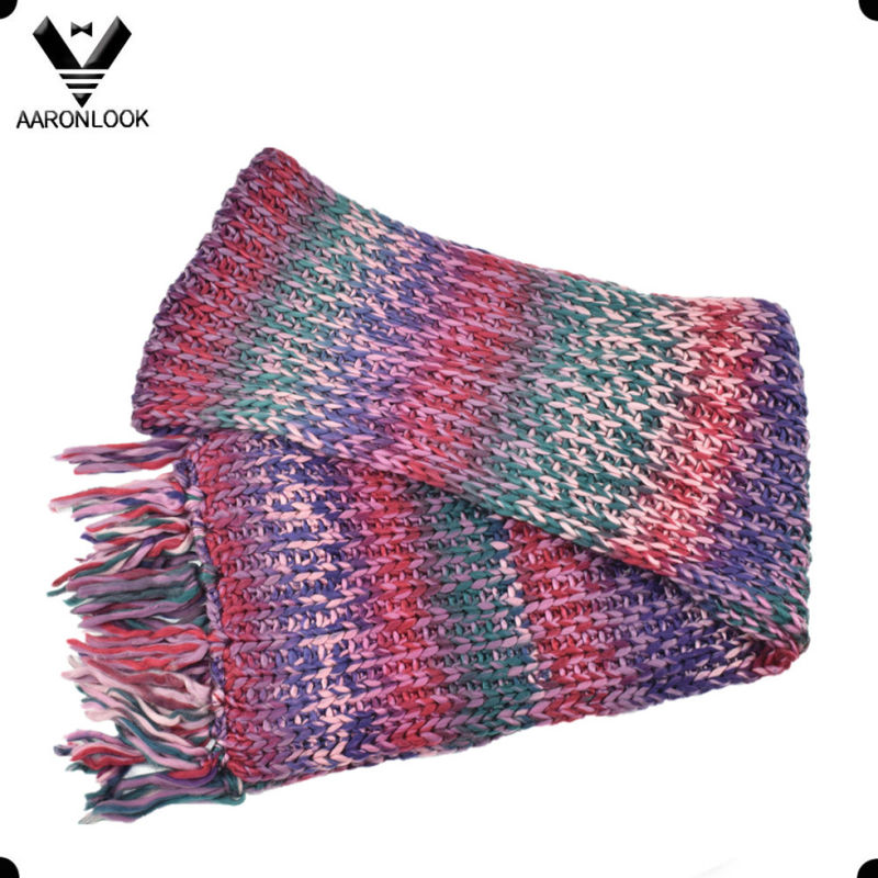 Trendy Colorful Acrylic Iceland Yarn Space Dye Scarf