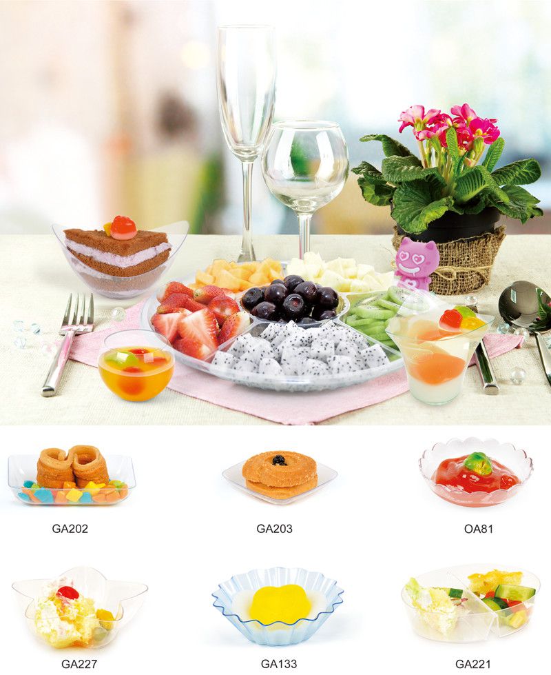 Tableware Plastic Disk Disposable Saucer Mini Pan Shaped Dish