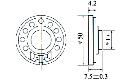 Fbf50-1t Hot Sell 92dB 50mm Mylar Speaker 0.5W (FBELE)