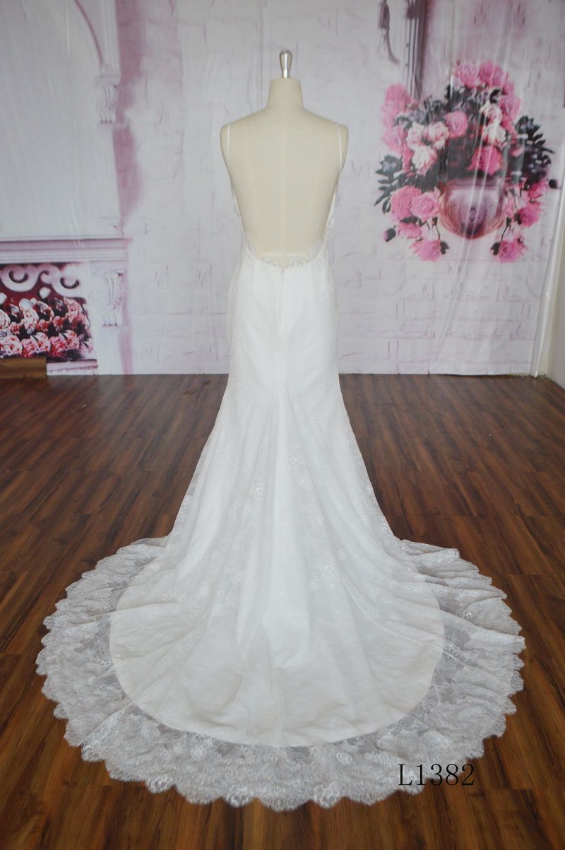 Sexy V Neck Lace Applique Made in China Angel Bridal Factory Brial Gown