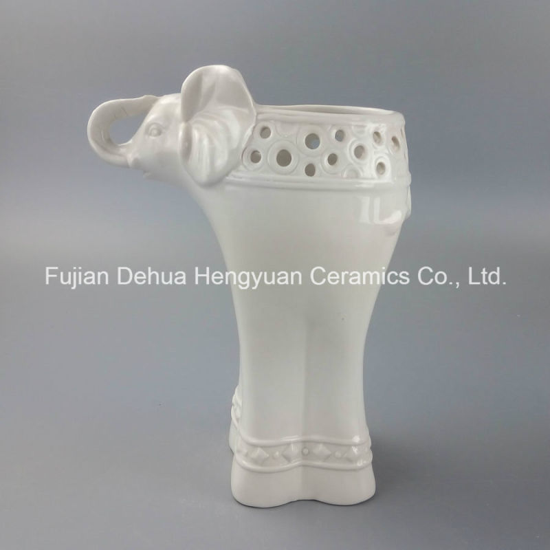 Household Decorations Ceramic Elephant Shape Vase (Garden Decoration)