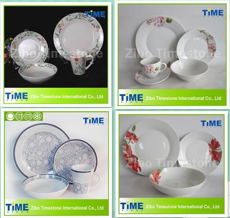 16PCS Printed Ceramic Porcelain Latest Dinner Set Dinnerware