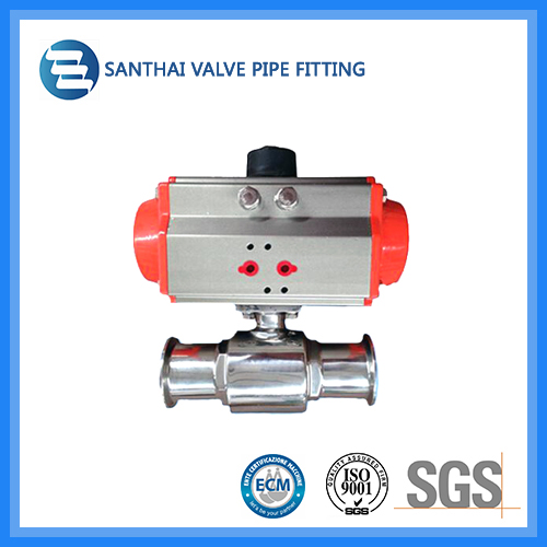 3 PCS 2 Way Ss 304 Air Control Sanitary Pneumatic Ball Valve