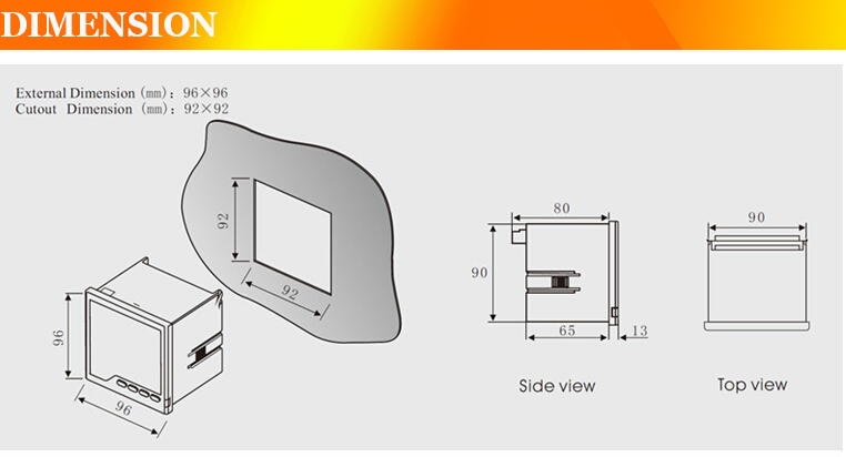 Size 72*72mm Factory Price LCD Display AC Three-Phase Digital Ampere Meter, for Industrial Use