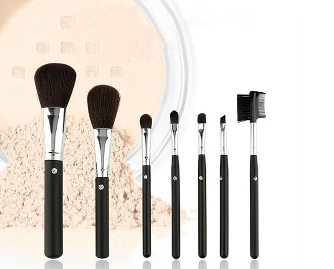 7 Pieces High Quality Fashion Diamond Nylon Hair Makeup Brush