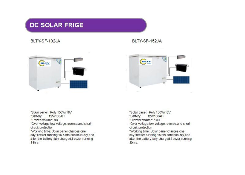 New Product Solar Fridge 93L 140L 190L 230L 282L