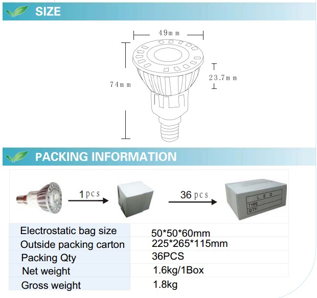 LED Spotlight Bulb (GN-HP-WW1W1-E27)