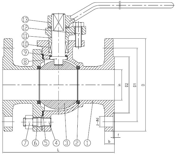 Cast Steel Flange End Ball Valve JIS