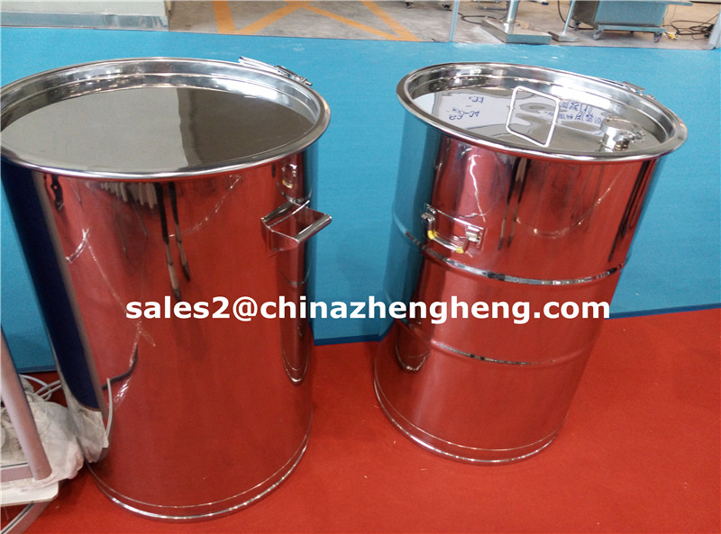 Mirror Polished Stainless Steel Drum with Lid and Triclamp