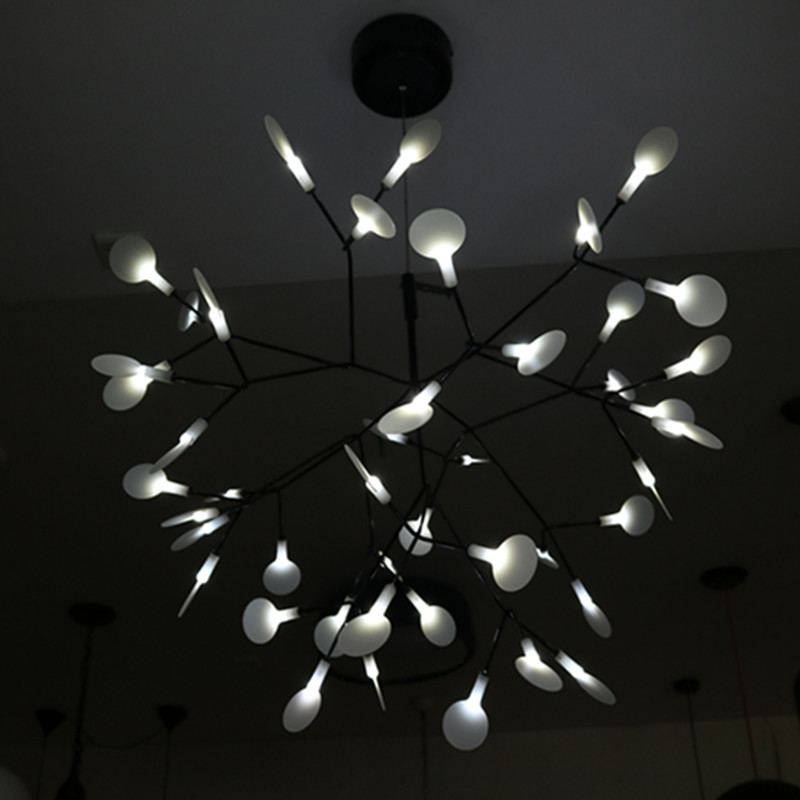 European Decorative White Acrylic Leaf Chandelier Light