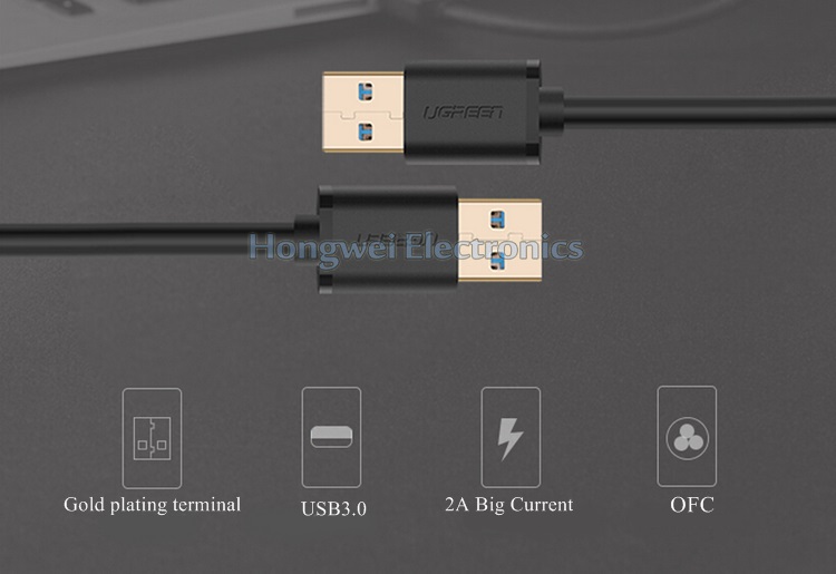 High Speed Double USB 3.0 Male to Male Adapter USB Cable Types