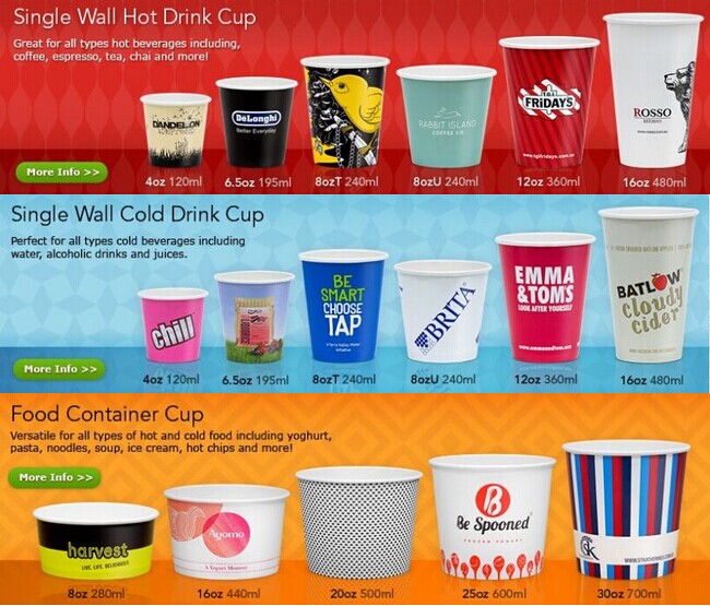 Wholesale Disposable Single Wall Coffee Paper Cup