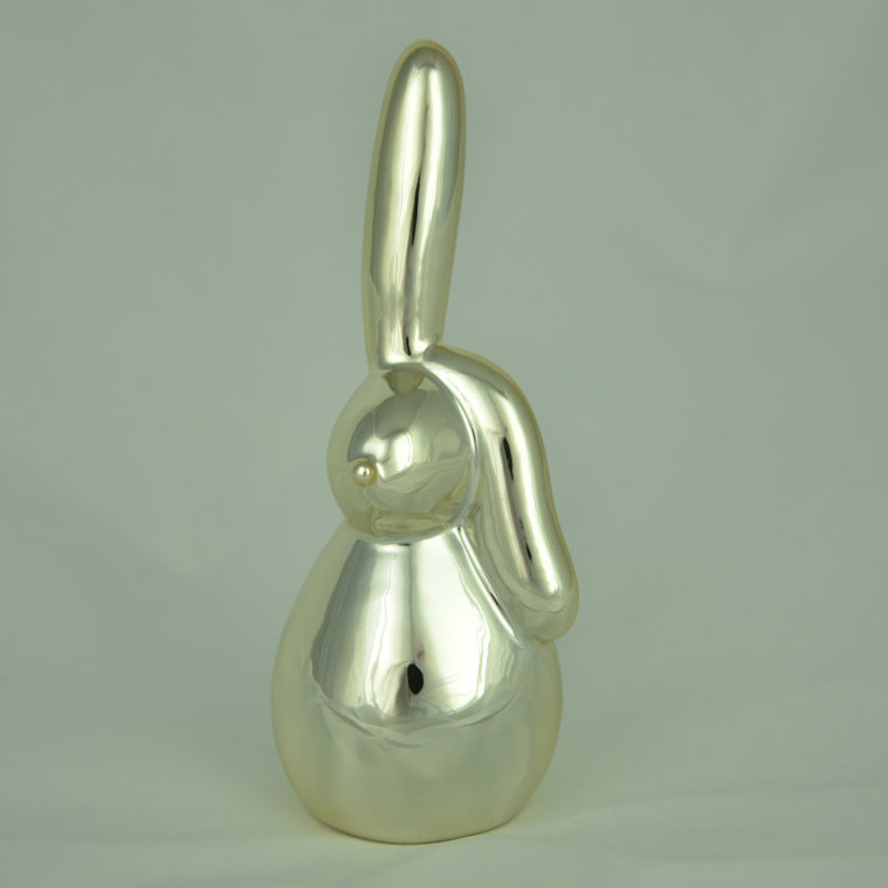 Electroplating Colorful Ceramic Rabbit with Long Ears