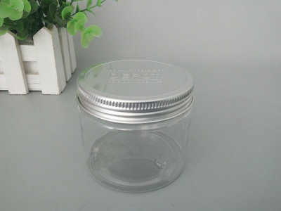 Plastic Wide Mouth Jar for Candy Packaging (aluminum screw lid)