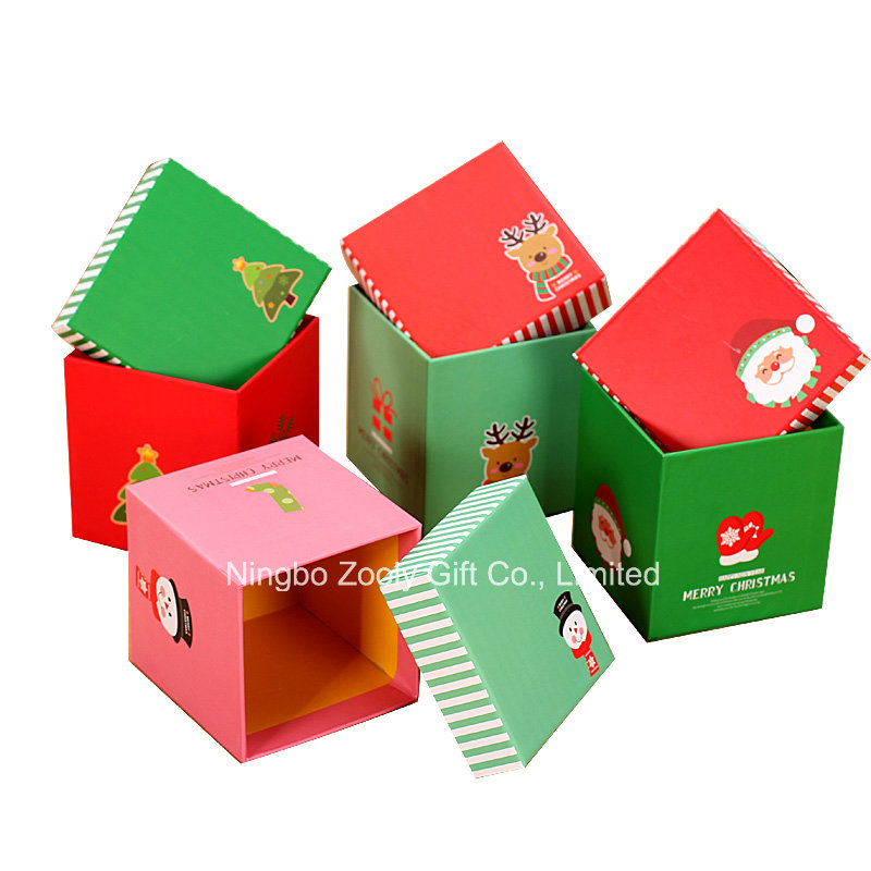 Customized Christmas Printing Square Paper Gift Boxes for Apple Packing