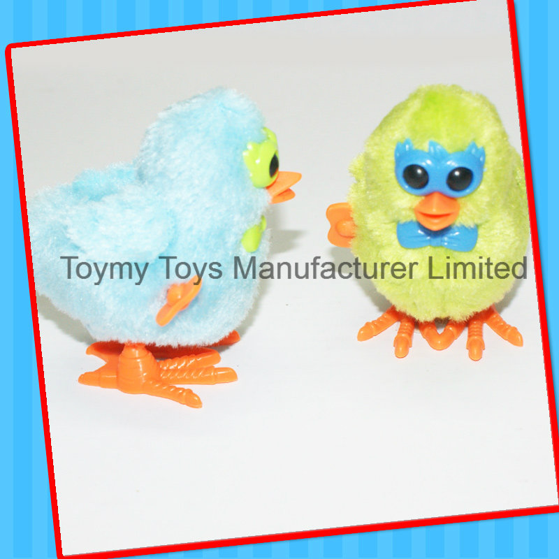 Wind up Single Wing Cartoon Glasses Plush Chicken Toy