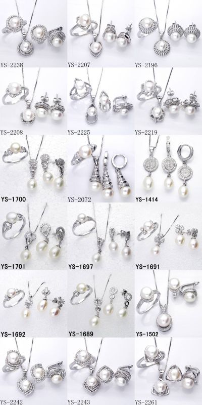 Imitation Jewelry 925 Silver Pear Jewelry Set for Young Ladies.