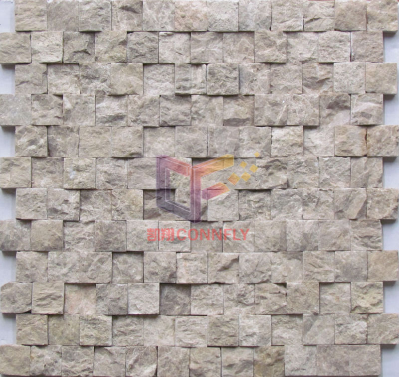 Close Paving No Gap White Stone Wall Used Marble Mosaic (CFS915)