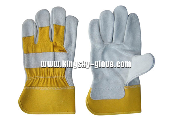 Yellow Cow Split Full Palm Working Glove-3056.01