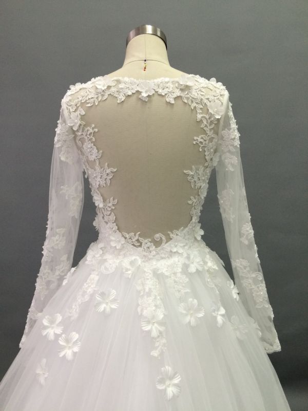 Aoliweiya Customize Bridal Wedding Dresses with Flower Appliques