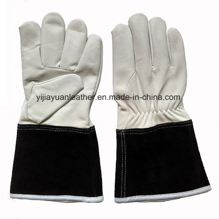 Heat Resistant Goat Leather Protective Hand TIG Welding Gloves