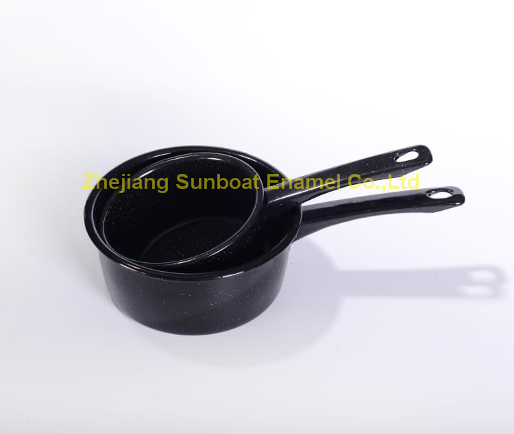 1qt Durable Kitchenware Enamel Ladle/Milk Pot with Handle