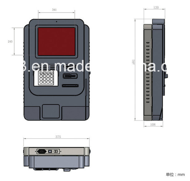 Mounted Kiosk Enclosure Cabinet with Printer