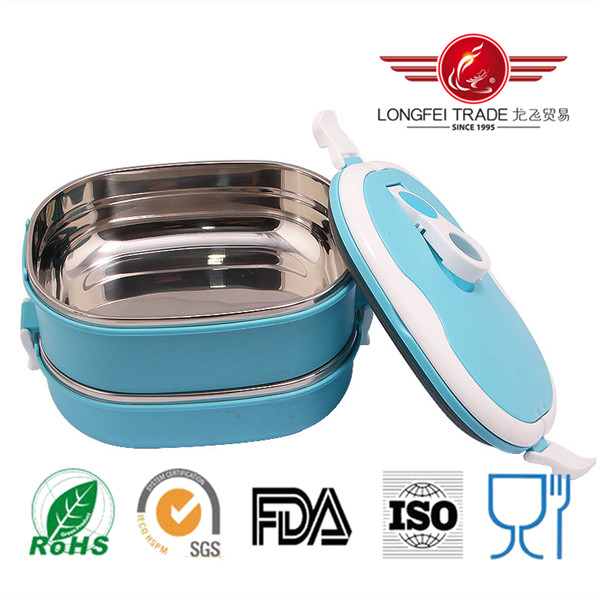 Oval Stainless Steel Thermal Lunch Box with Lock