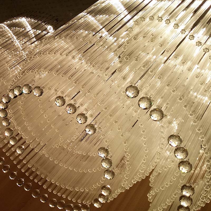 Hotel Lobby Large Wave Shapes Luxury K9 Crystal Chandelier