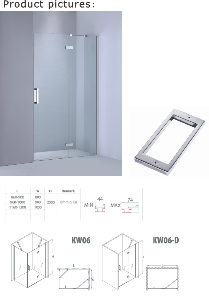 Bathroom Hinge Shower Screen (AKW06-D)