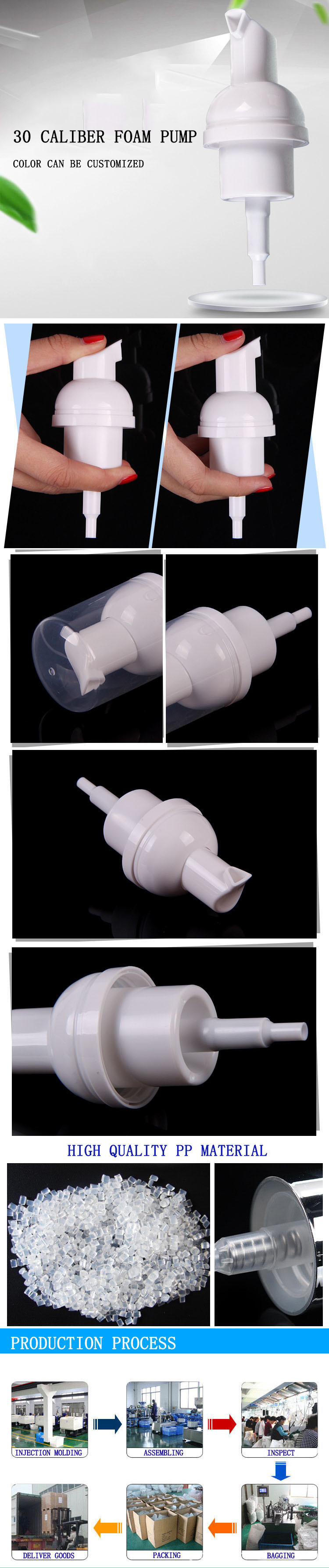 30mm Foaming Pump with Cap, Soap Pump, Plastic Hand Pump (NPF14)