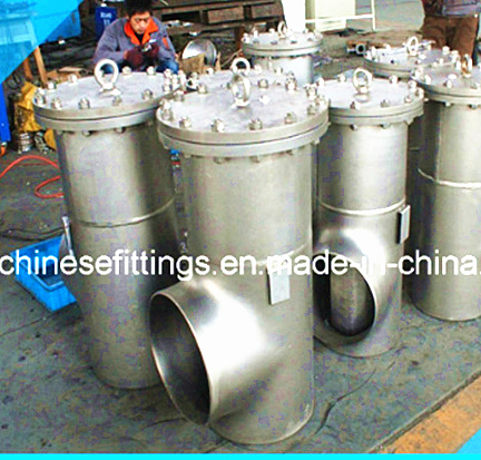 Seamless Tee Right Angle Flanged Stainless Steel Strainer