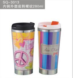 Double Walls Thermal Mug with Insert Paper