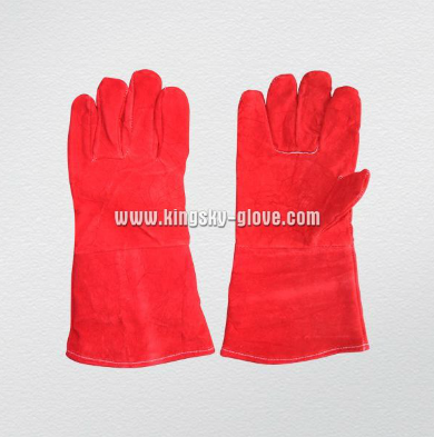 Red Cow Split Welding Work Glove --6502