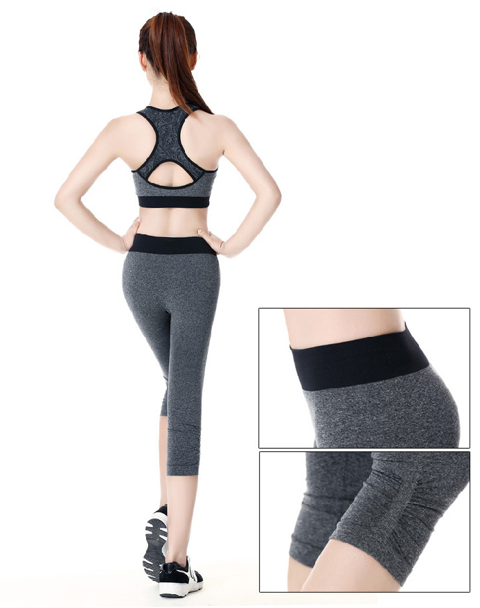 Black Blend Grey 95% Polyester 5% Spandex fitness Pants