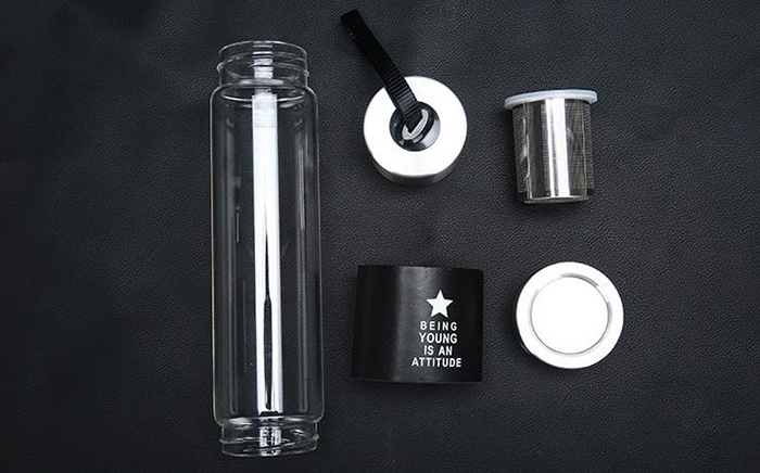 Customized High Quality Portable Dringking Glass Tea Bottle