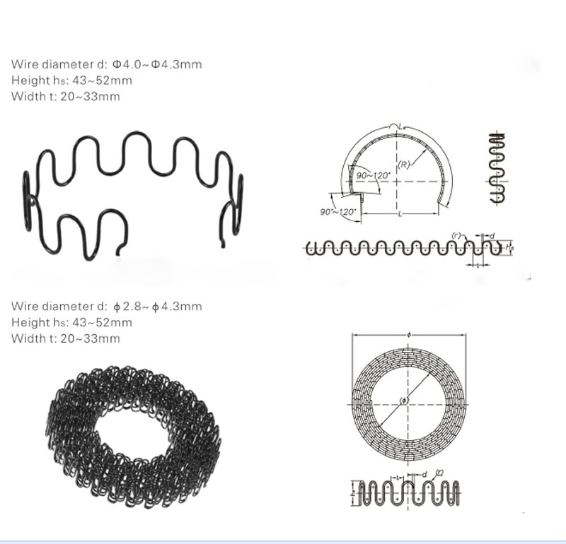 Custom Carbon Steel Wire Sofa Support Snake Spring