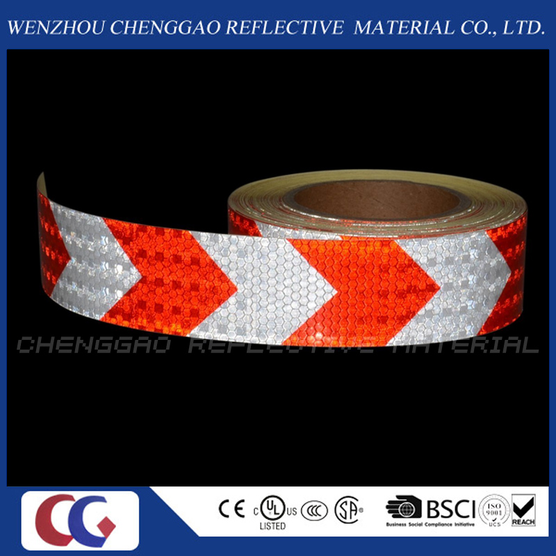 White and Red Arrows Safety Reflective Tape with Crystal Lattice (C3500-AW)