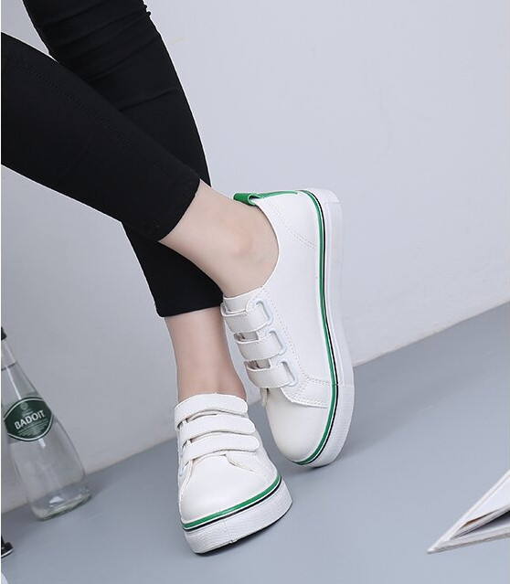 Hot Sales PU Upper Girl's Shoes with Magic Tape (NF-4)