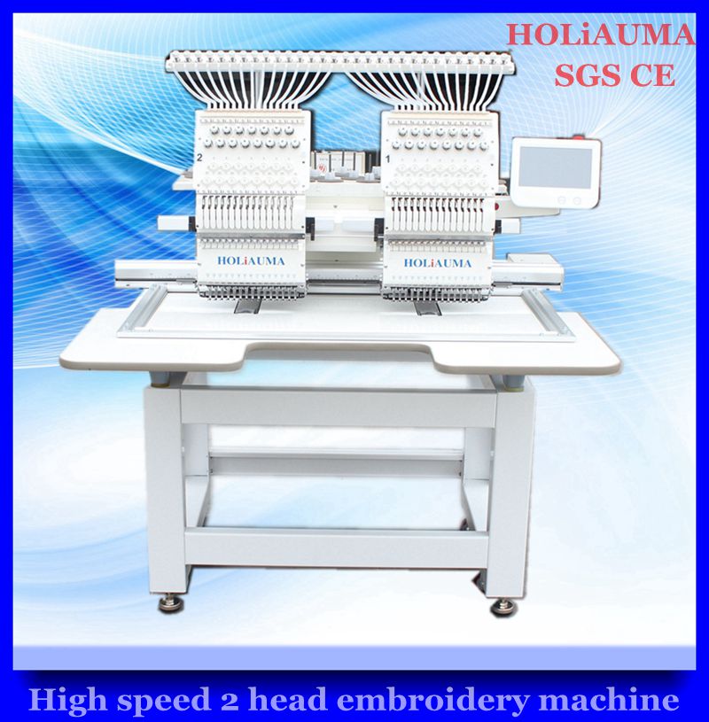 High Speed 2 Head Embroidery Machine / Computer Hat Embroidery Machine Price