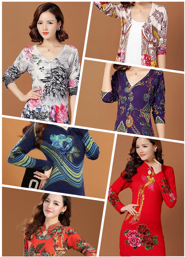 Fashion Polyester Wool Printed Fabric for Blouses (TLD-002)