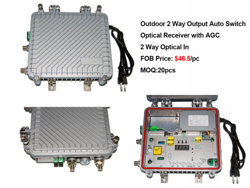 Outdoor 2 Way Output Auto-Switch Optical Receiver with AGC Csp-1011