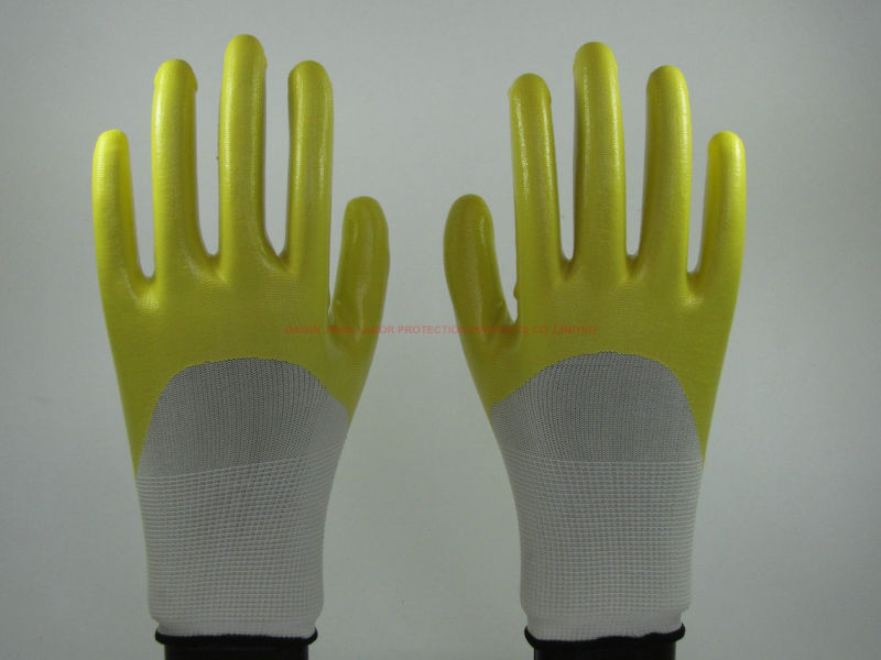 Nh001 Nitrile Half Coated Protective Gloves